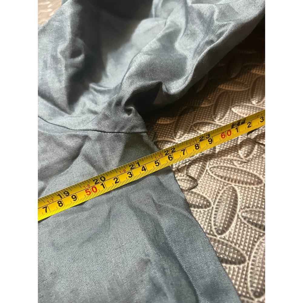 IC by Connie K Jacket Large Blue Linen button front boho back zip lagenlook - Picture 8 of 12